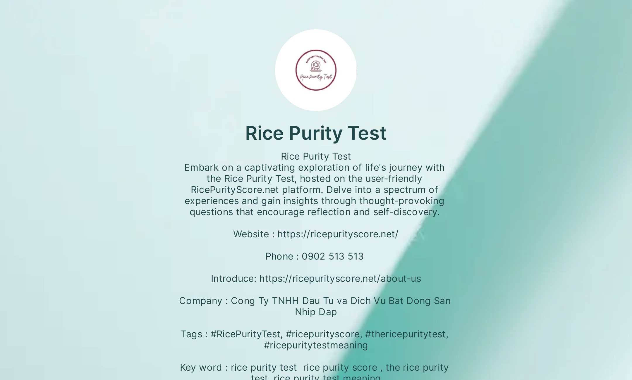 Rice Purity Test s Flowpage