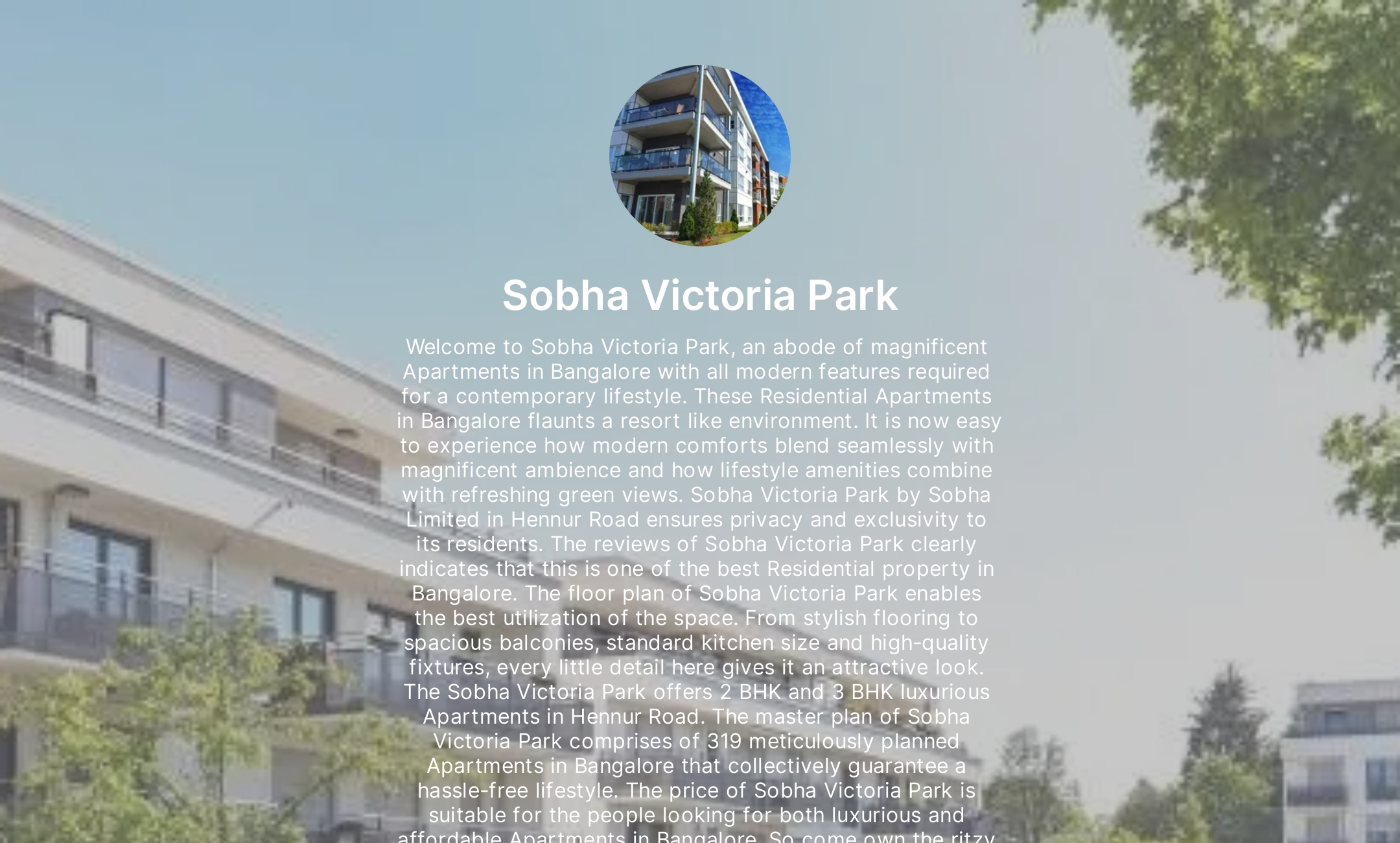 Sobha Victoria Park's Flowpage