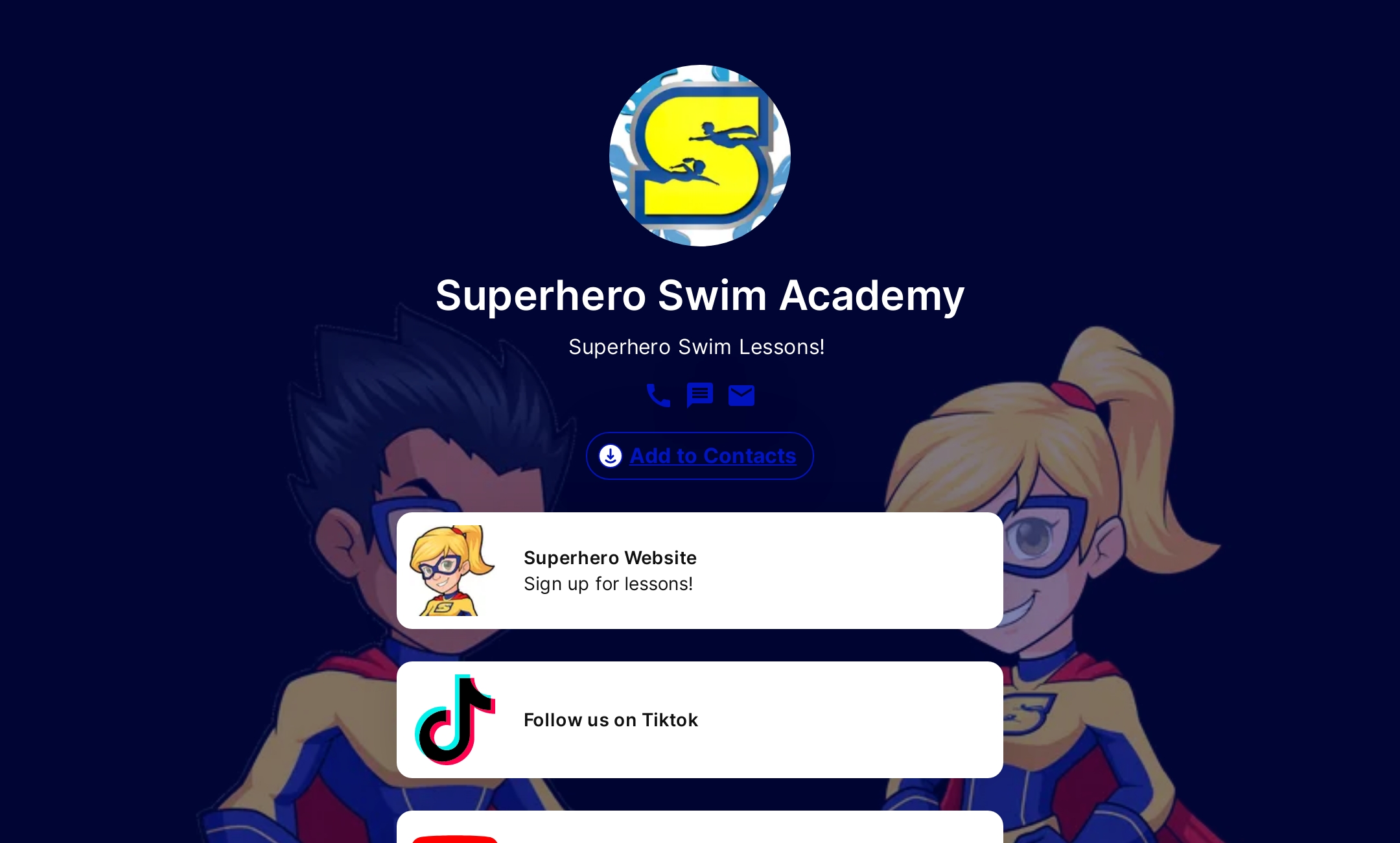 Superhero Swim Academy's Flowpage