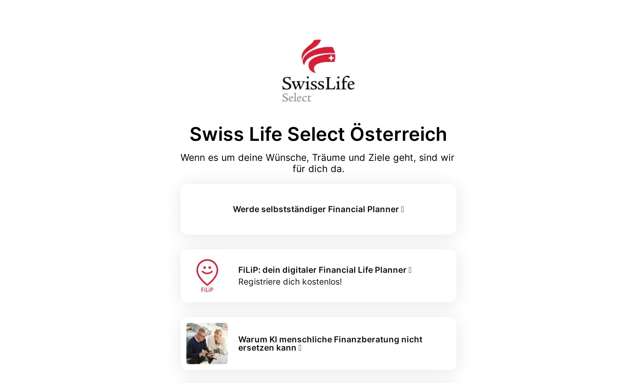 Swiss Life Select Österreich's Flowpage