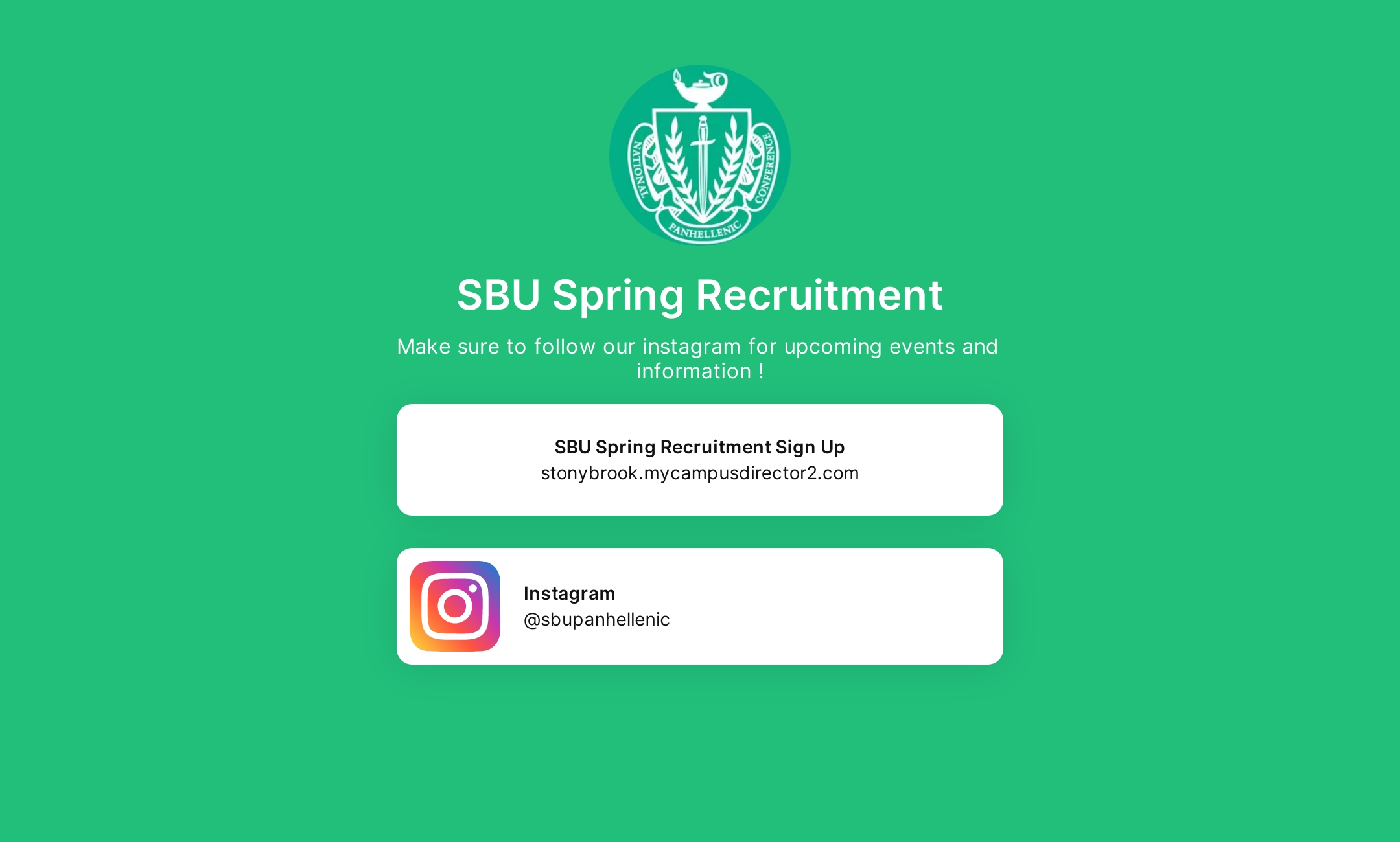 SBU Spring Recruitment's Flowpage