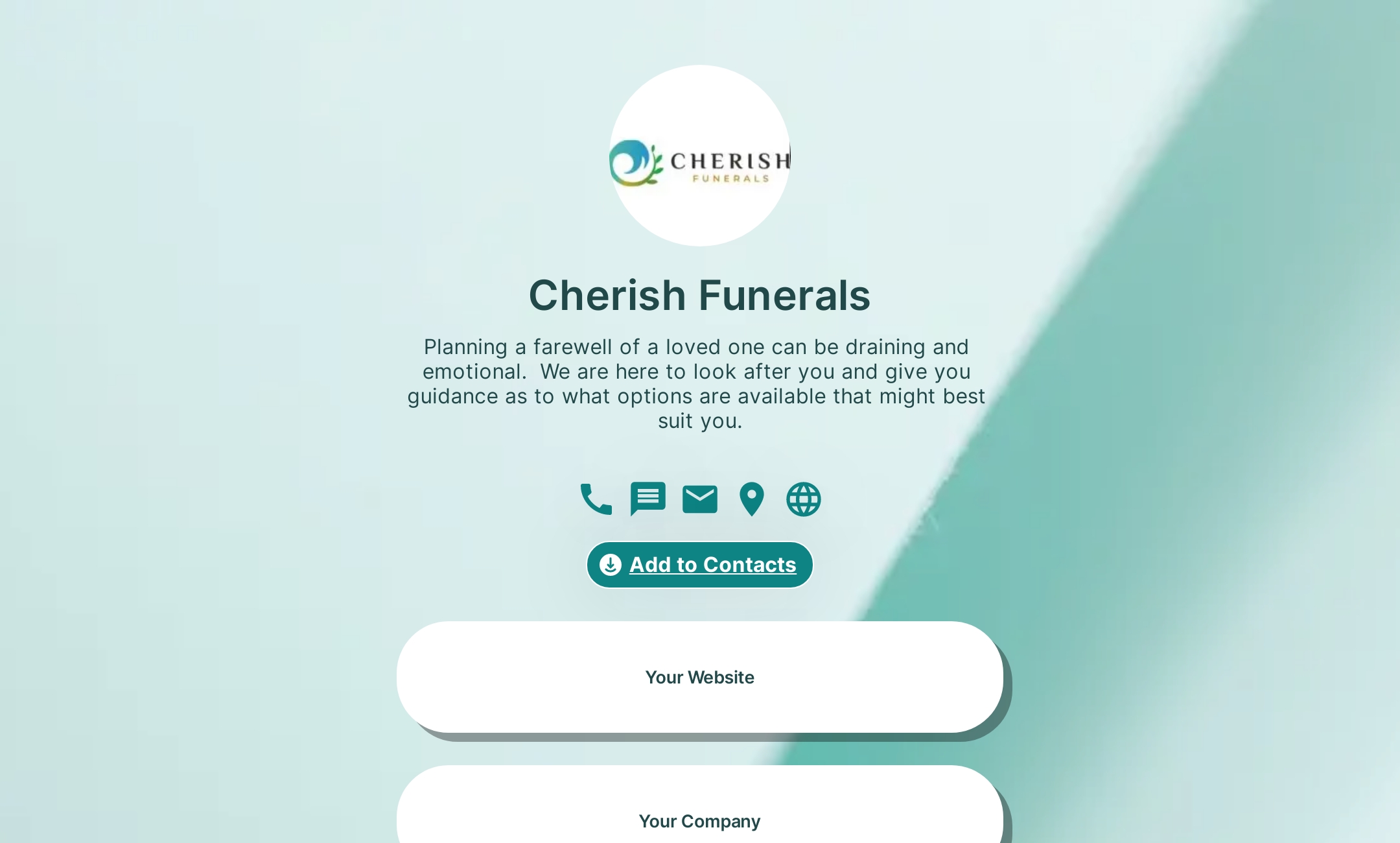 Cherish Funerals' Flowpage